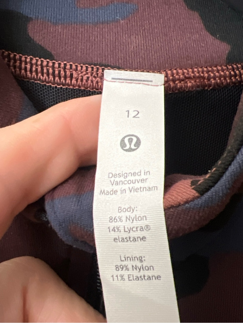 LULULEMON CAMO DEFINE Jacket sz 12 HERITAGE 365/Incognito SMOKY RED NIGHT SEA - Picture 6 of 11
